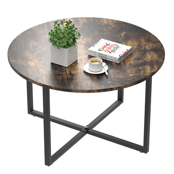 23.5 Inch Round Coffee Table for Small Spaces at Home 